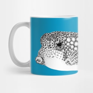 Yellow boxfish drawing Mug